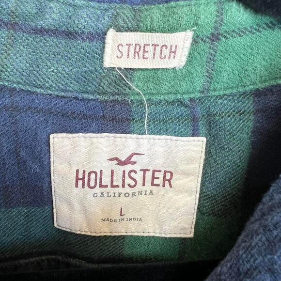 Hollister Green & Blue Plaid Flannel - Picture 3 of 5
